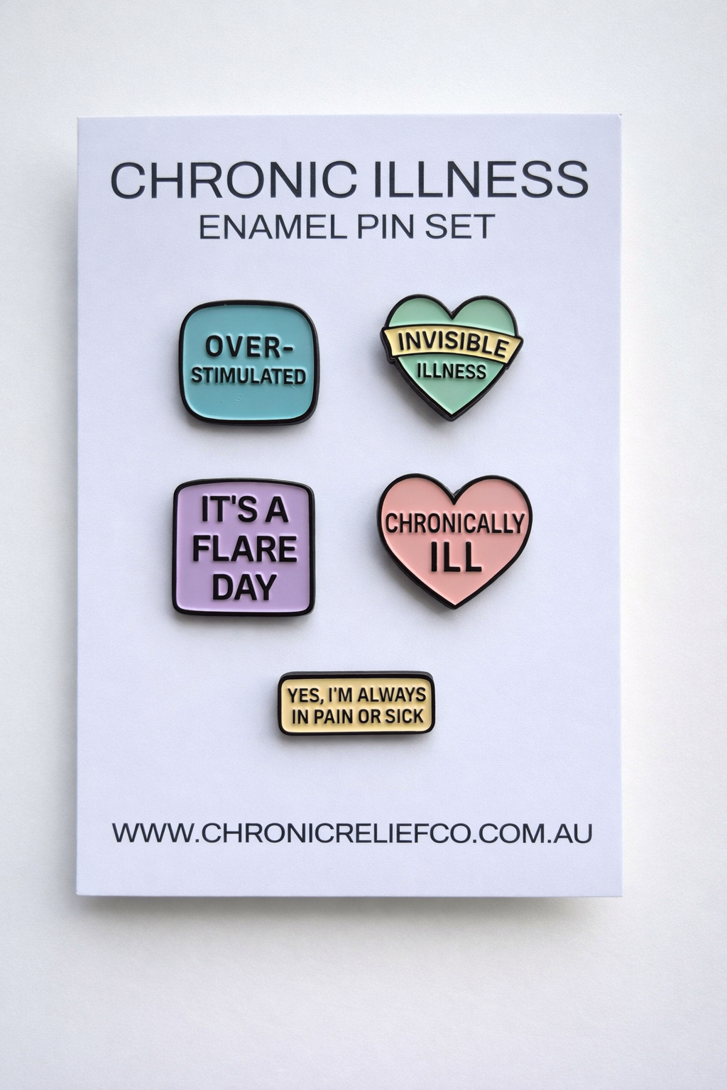 Chronic Illness Enamel Pin Set
