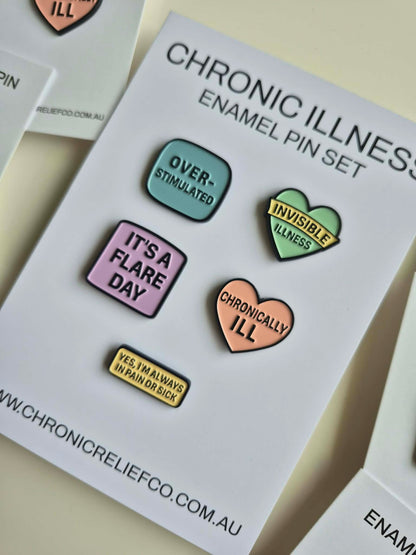 Chronic Illness Enamel Pin Set